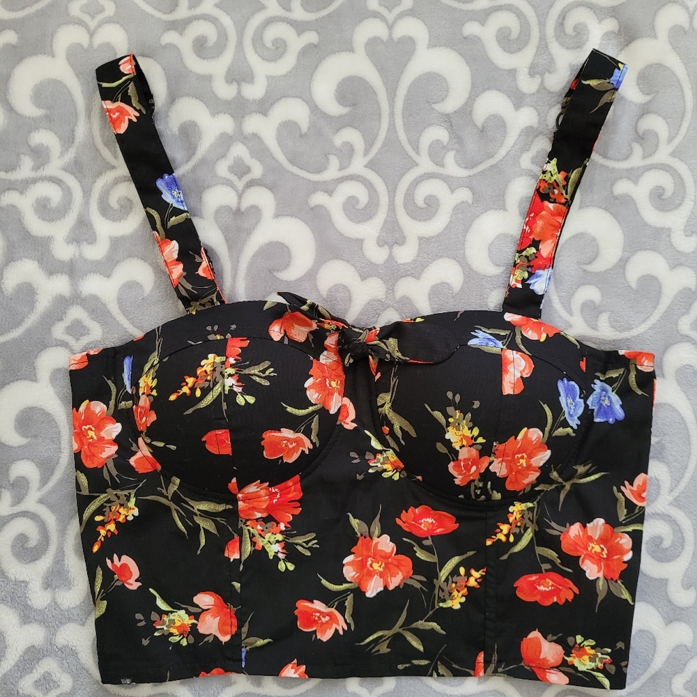 Revamped floral Bustier/Bralette, NWOT, Size Small